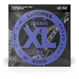 D'Addario ECG25 XL Chromes 12-52 Flat Wound Light Electric Guitar Strings (100861)